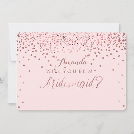 PixDezines Dazzled Roos Gold wil je.. Bridesmaid Kaart (Voorkant)