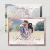 PixDezines De datum/het Fancy script opslaan Aankondigingskaart (Voorkant / Achterkant)