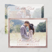 PixDezines De datum/het Fancy script opslaan Aankondigingskaart (Voorkant / Achterkant)