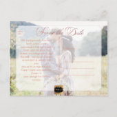 PixDezines De datum/het Fancy script opslaan Aankondigingskaart (Achterkant)