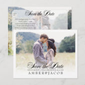 PixDezines De datum/het Fancy script opslaan Aankondigingskaart (Voorkant / Achterkant)