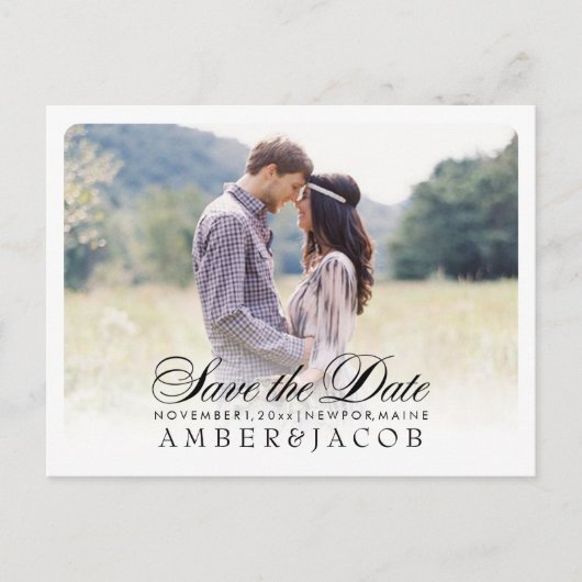 PixDezines De datum/het Fancy script opslaan Aankondigingskaart (Voorkant)