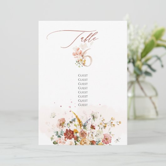 PixDezines de Herfst van de Waterverf Garden Bloem Kaart (Staand voorkant)