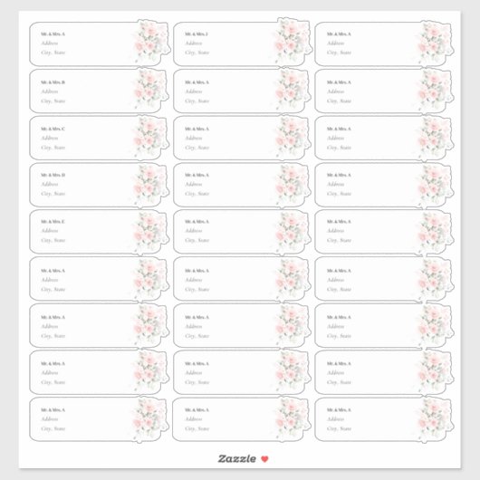 PixDezines Delicate Bloom Gast Adres Label (Vel)