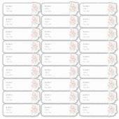 PixDezines Delicate Bloom Gastadreslabel Sticker (Voorkant)