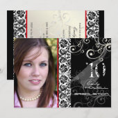 PixDezines Desiree Damask, 2011 Afstuderen Invites Kaart (Voorkant / Achterkant)