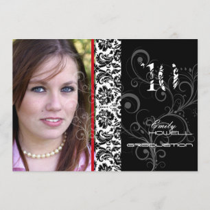 PixDezines Desiree Damask/2011 Afstuderen Invites Kaart