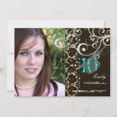 PixDezines Desiree Damask/2013 Afstuderen Invites Kaart (Voorkant)