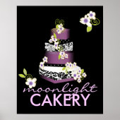 PixDezines Desiree Damask Cake, Lila Poster (Voorkant)