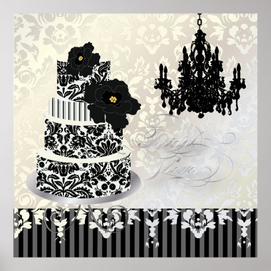 PixDezines desiree demask cake+chandelier Poster (Voorkant)