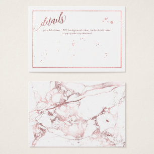 PixDezines Détails Cartes/Marble+Faux Rose Gold