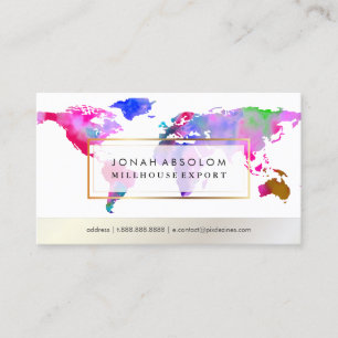 PixDezines die globale/waterverf woordkaart gaan Visitekaartje