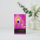 PixDezines DIY achtergrond/pauw+filigraan wervelin Visitekaartje (Staand voorkant)