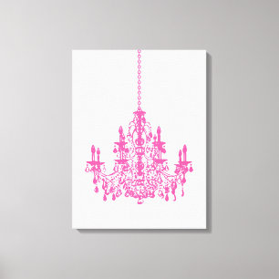 PixDezines DIY Achtergrond/Roze Kristallen Kroonlu Canvas Afdruk