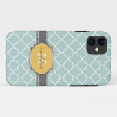PixDezines diy achtergrondkleur/quatrefoliepatroon Case-Mate iPhone Case (Achterkant (horizontaal))