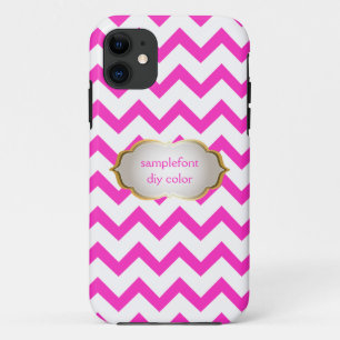 PixDezines diy achtergrondkleuren/witte chevron iPhone 11 Hoesje