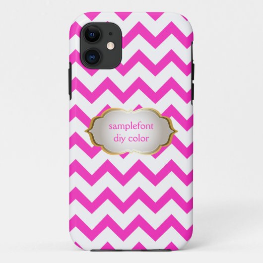 PixDezines diy achtergrondkleuren/witte chevron Case-Mate iPhone Case (Achterkant)