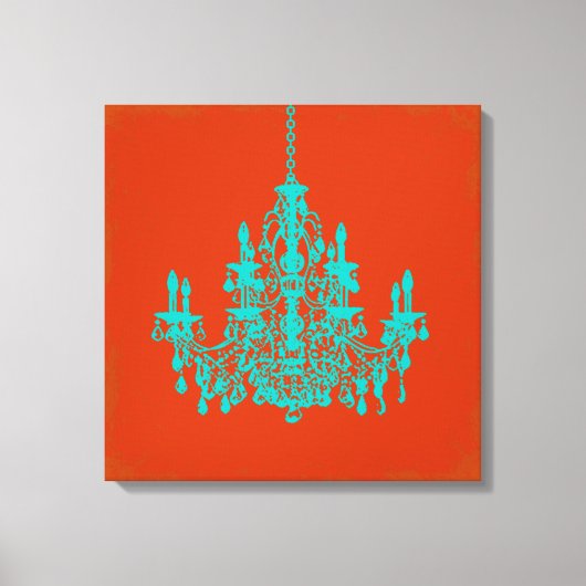 PixDezines DIY Background/blauwgroen kroonkandelaa Canvas Afdruk (Voorkant)