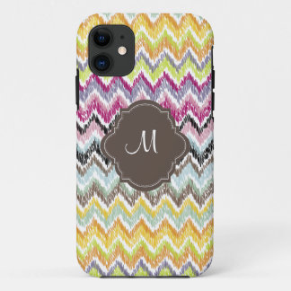 PixDezines diy background color/ikat chevron iPhone 11 Hoesje