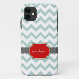 PixDezines diy background color/white chevron iPhone 11 Hoesje