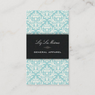 PixDezines diy Blauwgroen+Pearl Céline Damask Visitekaartje