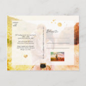 PixDezines DIY De datum opslaan | FAUX GOLD SCRIPT Aankondigingskaart (Achterkant)