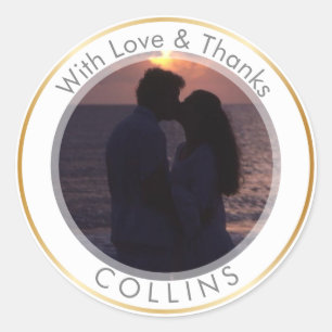 PixDezines DIY Foto Dank u Ronde Sticker