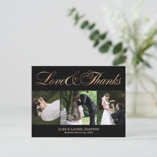 PixDezines DIY kleur/bruiloft dank u/leuk script Briefkaart (Staand voorkant)