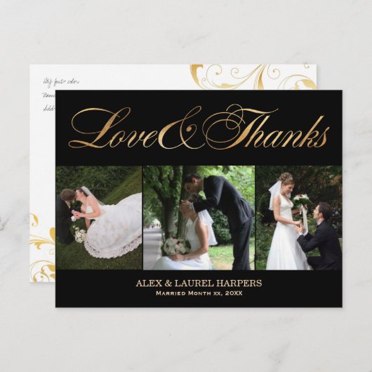 PixDezines DIY kleur/bruiloft dank u/leuk script Briefkaart (Voorkant / Achterkant)