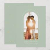 PixDezines DIY kleur Celadon Arch Save Date Kaart (Voorkant / Achterkant)