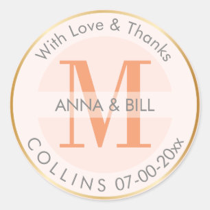 PixDezines DIY Kleur/Koraal Sinaasappel/Dank u Ronde Sticker