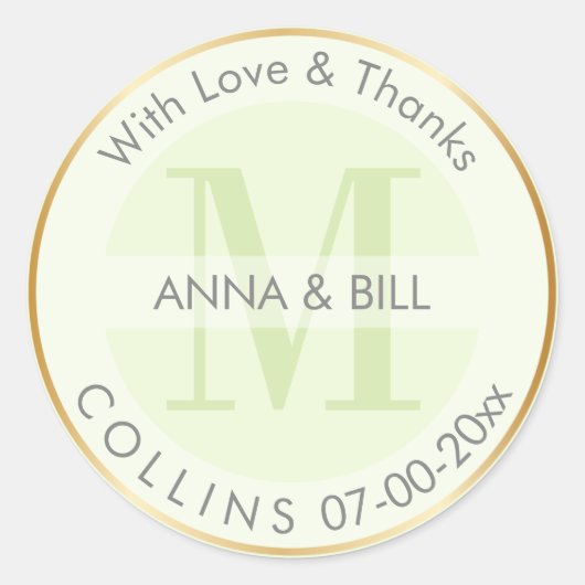 PixDezines DIY Kleur/Mint Groen/Dank u Ronde Sticker (Voorkant)
