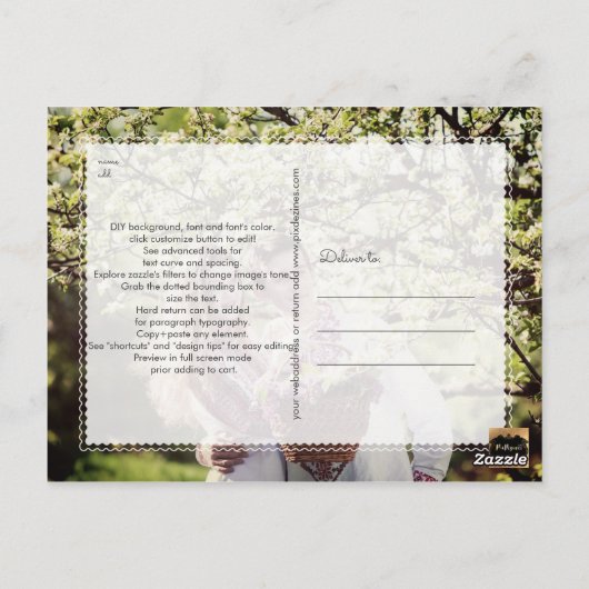 PixDezines DIY-kleur/onze datum/kalligrafie opslaa Briefkaart (Achterkant)