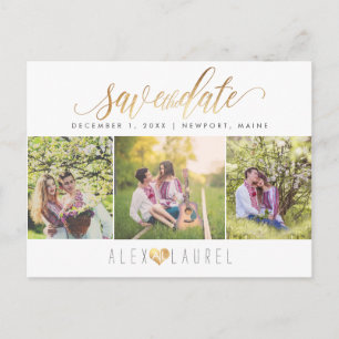PixDezines DIY-kleur/onze datum opslaan/Faux Gold Briefkaart