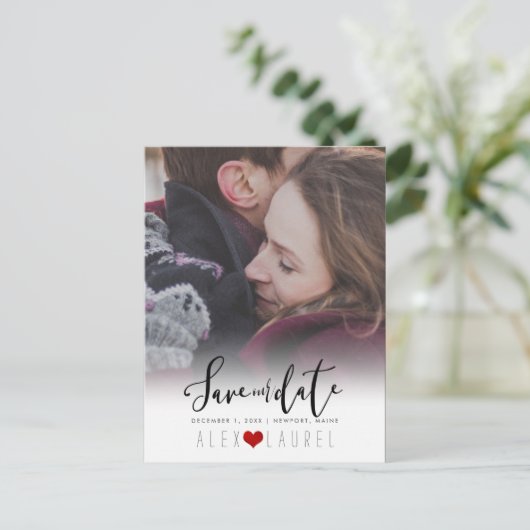 PixDezines DIY kleur/Save onze Datum/Kalligrafie Briefkaart (Staand voorkant)