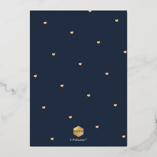 PixDezines DIY-kleur Slate Blue Arch Save Date Folie Uitnodiging (Achterkant)