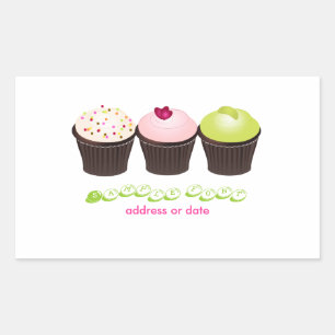 PixDezines diy kleuren, cupcake Rechthoekige Sticker