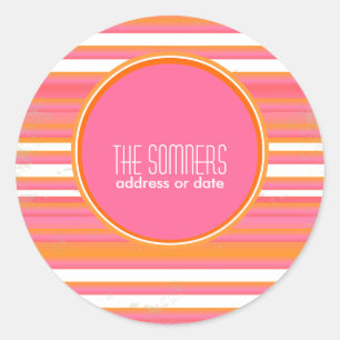 PixDezines DIY kleuren, snoepjes strepen, Ronde Sticker