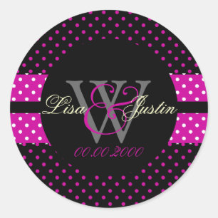 PIxDezines DIY kleuren, Stippen et al./neon roze + Ronde Sticker