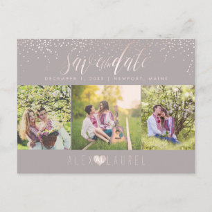 PixDezines DIY/Save the Date/Blush Confetti Briefkaart