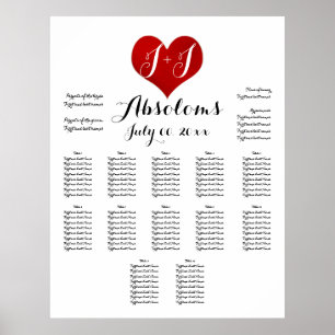 PixDezines DIYColor+Font/Red Heart/Zitplaats Poster