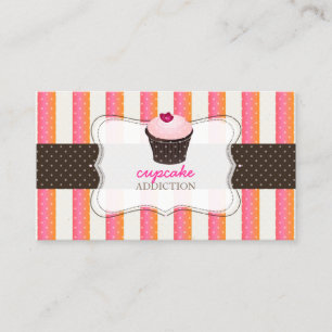 PixDezines doe-het-zelf achtergrond/cupcake+strepe Visitekaartje