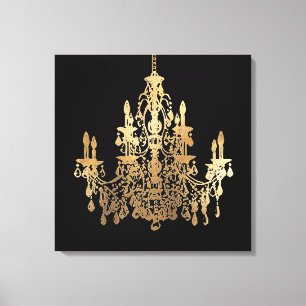 PixDezines doe-het-zelf achtergrond/Nep gouden kro Canvas Afdruk