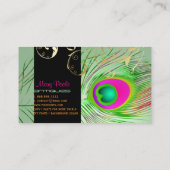 PixDezines doe-het-zelf achtergrond/pauw+filigraan Visitekaartje (Achterkant)