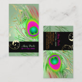 PixDezines doe-het-zelf achtergrond/pauw+filigraan Visitekaartje (Voorkant / Achterkant)