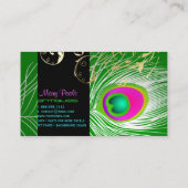 PixDezines doe-het-zelf achtergrond/pauw+filigraan Visitekaartje (Achterkant)