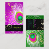 PixDezines doe-het-zelf achtergrond/pauw+filigraan Visitekaartje (Voorkant / Achterkant)