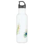 PixDezines doe-het-zelf achtergrondkleur/pauw plui Waterfles (Achterkant)