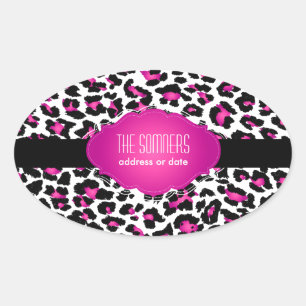 PixDezines doe-het-zelf-achtergrondkleur/roze chee Ovale Sticker