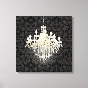 PixDezines doe-het-zelf kleur damast/kristallen kr Canvas Afdruk